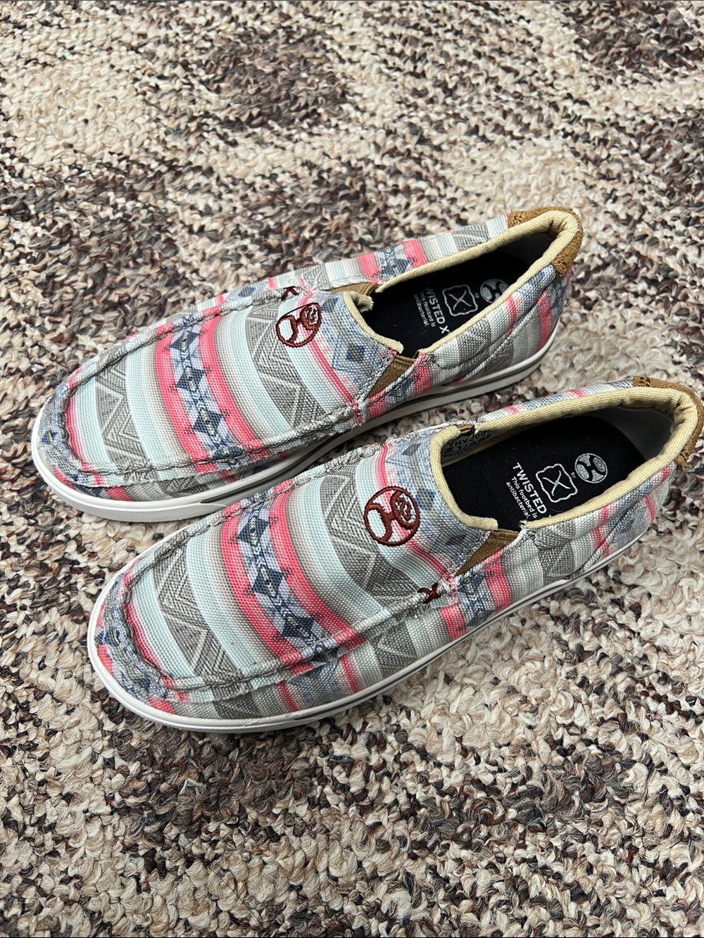 Twisted X Kids Slip-On Shoes in Multicolor Aztec Stripe